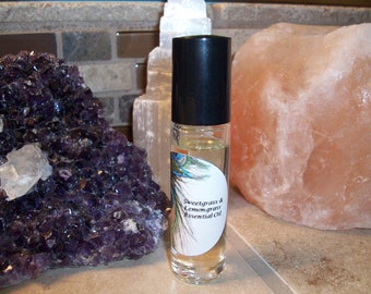 Discontinued Sweetgrass and Lemongrass Essential Oil Blend 1/3 oz Roller Bottle