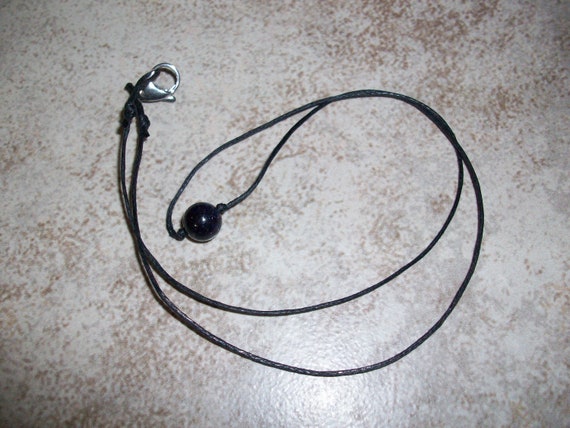 Blue Goldstone 8mm Single Bead Choker Style Necklace