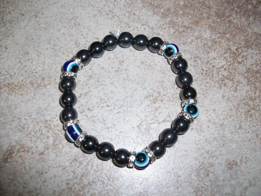 Bracelet Extensible Hématite Protection Mauvais Œil Etsy France