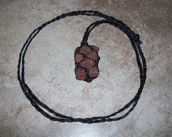 Red Tiger's Eye Raw Braided Necklace