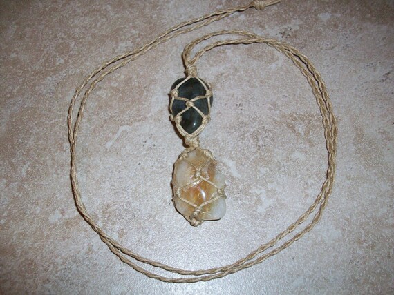 Labradorite and Citrine Braided Necklace