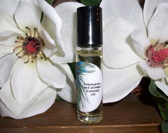 Lemongrass and Jasmine Essential Oil Blend 1/3 oz Roller Bottle