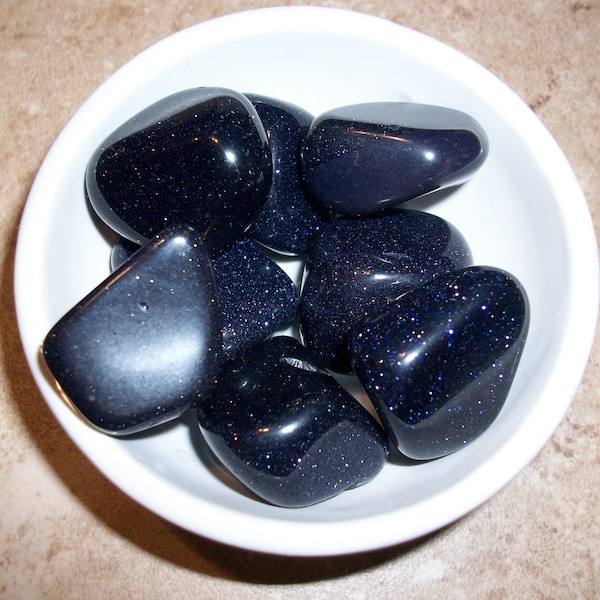 Blue Goldstone Tumbled Stones