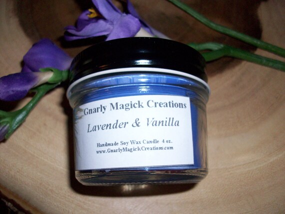Handmade Lavender and Vanilla 4 oz Jar Candle