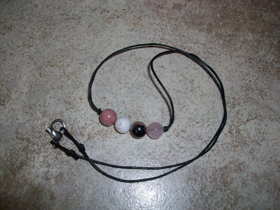 Self Love 8mm Gemstone Bead Choker Style Necklace ~ Rhodochrosite, Pink Opal, Rhodonite and Rose Quartz (20 Inches)