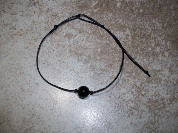Black Tourmaline 8mm Single Bead Stackable Knotted Bracelet