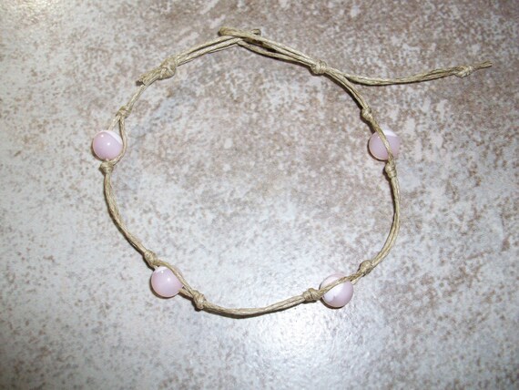 Pink Mother of Pearl Stackable Knotted Bracelet (6 1/2 - 7 1/2 inch Wrist)