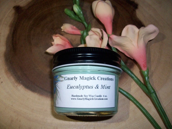 Handmade Eucalyptus and Mint 4 oz Jar Candle