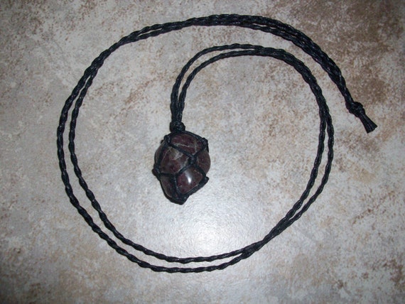 Ruby Tourmaline Braided Necklace