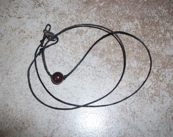 Hematite with Red Jasper 8mm Single Bead Choker Style Necklace (18 Inches)