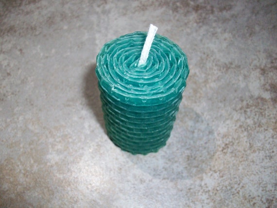 Handmade Green Beeswax 2 inch Votive Candle