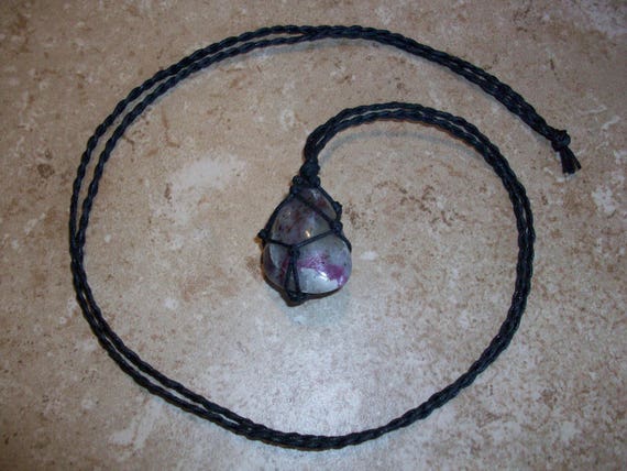 Ruby in Feldspar Braided Necklace