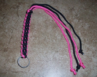 Pink and Black 15 inch Flogger Whip