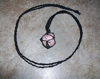 Rhodochrosite Braided Necklace