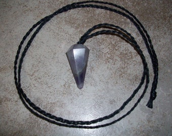 Amethyst Pendulum Braided Necklace