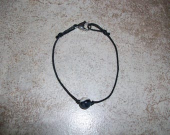 Orca Stone 8mm Single Bead Stackable Lobster Clasp Bracelet (7 1/4 Inch Wrist)
