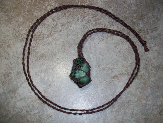 Ruby in Zoisite Braided Necklace