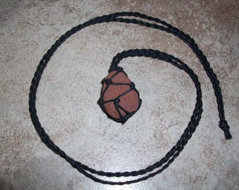 Red Lava Stone Braided Necklace