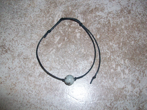 Kiwi Jasper 8mm Single Bead Stackable Knotted Bracelet ( 7 - 8 1/2 inch Wrist)