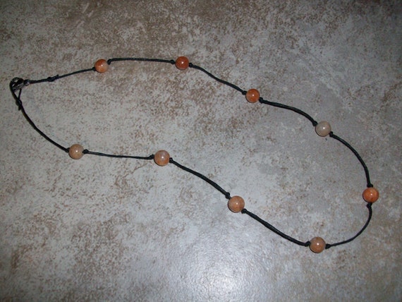 Sunstone 8mm Choker Style Stackable Knotted Necklace