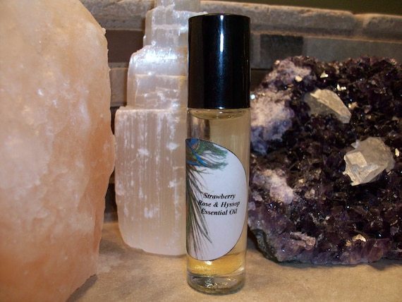 Strawberry, Rose and Hyssop Essential Oil Blend 1/3 oz Roller Bottle