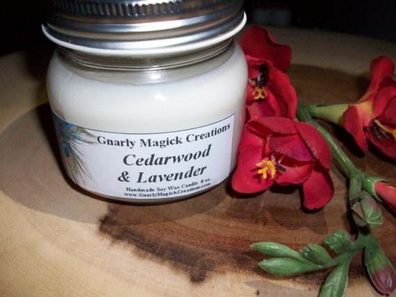 Handmade Cedarwood and Lavender 8 oz Jar Candle