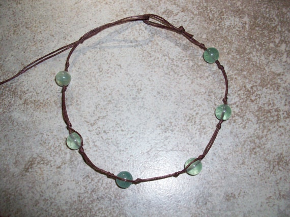 Green Fluorite 8mm Stackable Knotted Anklet