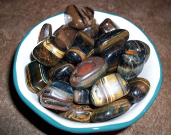 Blue and Golden Tiger's Eye Mixed Small/Medium Tumbled Stones