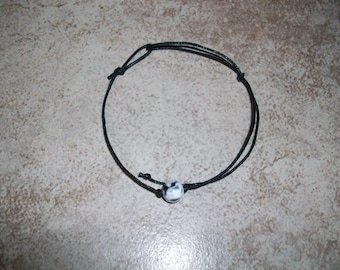 Orca Stone 8mm Single Bead Stackable Knotted Bracelet ( 7 - 8 1/2 inch Wrist)