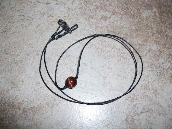 Red Tiger's Eye 8mm Single Bead Choker Style Necklace