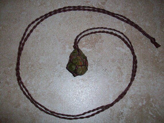 Unakite Braided Necklace (Various Stones Available) This is an example of the necklace you will receive.