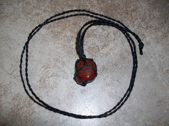 Hematite with Red Jasper Braided Necklace