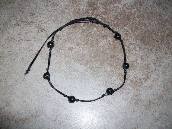 Shungite Stackable Knotted Anklet