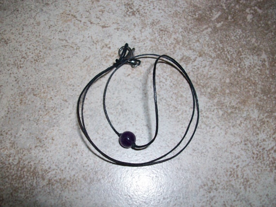 Amethyst 8mm Single Bead Choker Style Necklace