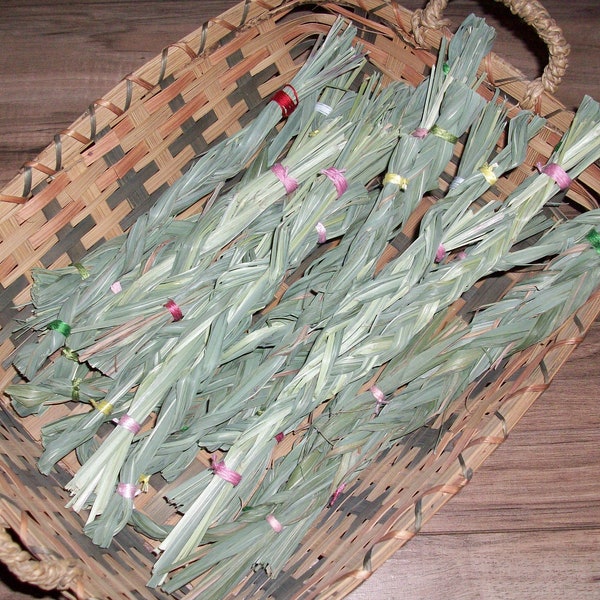 2 Lemongrass Braid Medium Size Smudge Sticks (2021 Harvest)