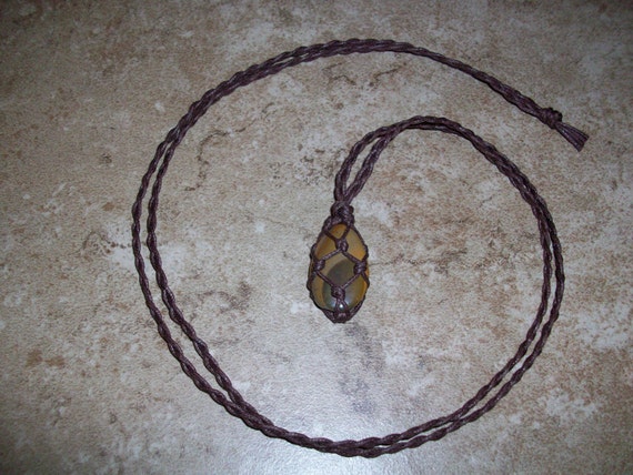 Mookaite Jasper Teardrop Braided Necklace