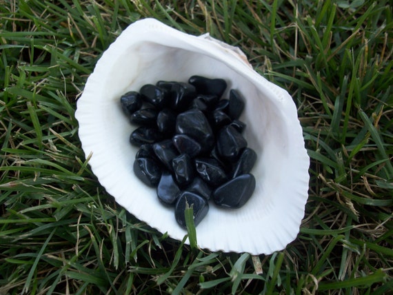 Black Obsidian Tumbled Chipstones (3 Stones)