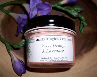 Discontinued Handmade Sweet Orange and Lavender 4 oz Jar Candle