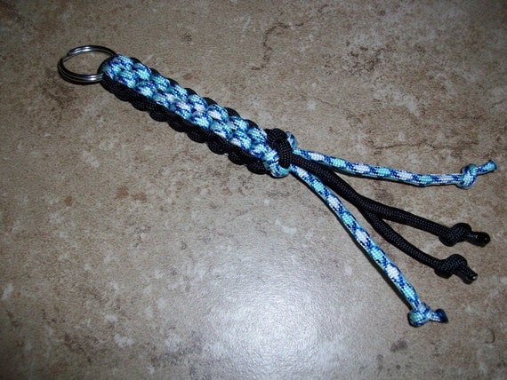 Blue Camo and Black Flogger Keychain
