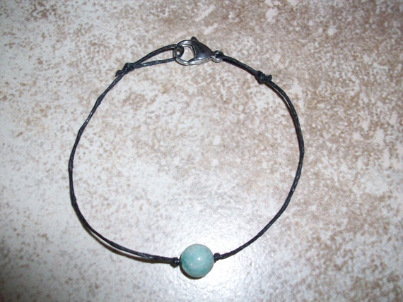 Amazonite 8mm Single Bead Stackable Lobster Clasp Bracelet (7 1/4 Inch Wrist)