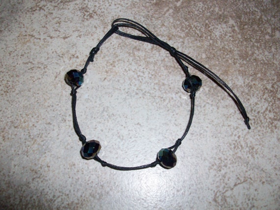 Rainbow Hematite Faceted Stackable Knotted Bracelet (6 1/2 - 7 1/2 inch Wrist)