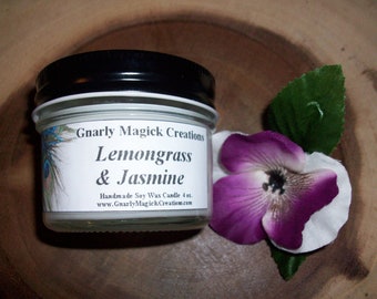 Discontinued Handmade Lemongrass and Jasmine 4 oz Jar Candle