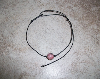 Rhodonite 8mm Single Bead Stackable Knotted Bracelet ( 7 - 8 1/2 inch Wrist)
