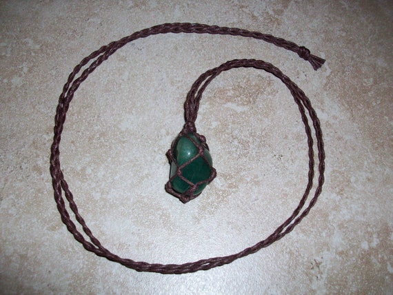 Green Quartz Braided Necklace