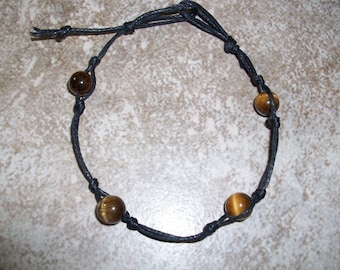 Tiger's Eye Stackable Knotted Bracelet  (6 1/2 - 7 1/2 inch Wrist)