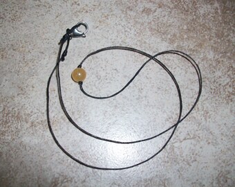 Honey Calcite 8mm Single Bead Choker Style Necklace