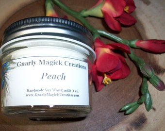 Discontinued Handmade Peach 4 oz Jar Candle