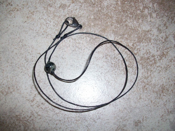 Kambaba Jasper 8mm Single Bead Choker Style Necklace