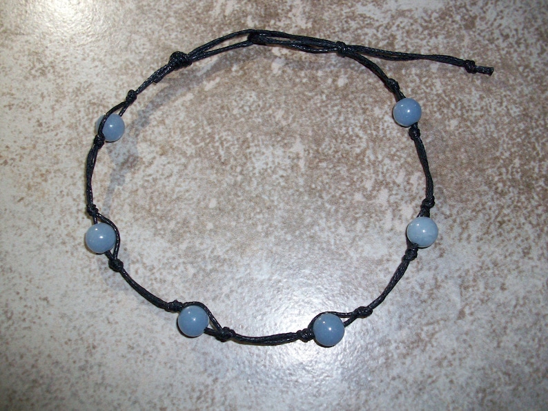 Angelite Stackable Knotted Anklet