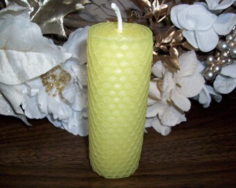 Handmade Yellow Beeswax 4 inch Candle
